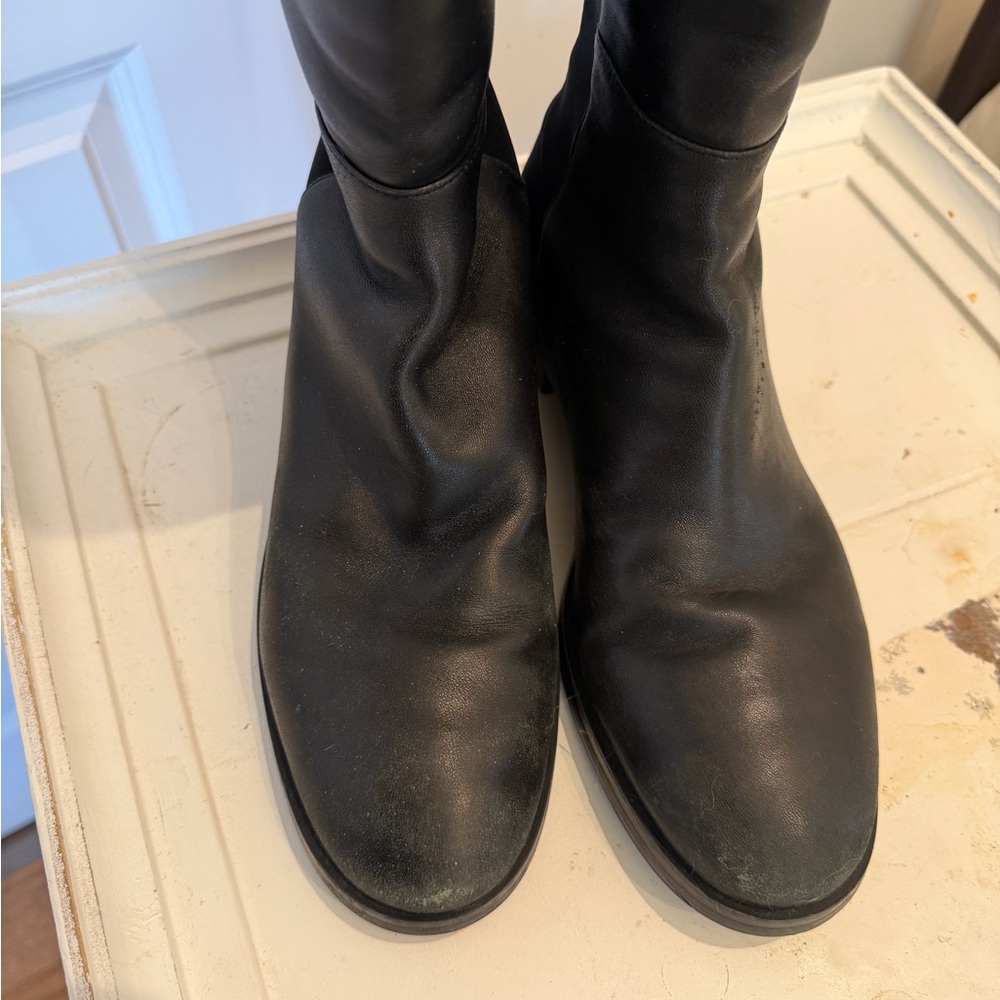 Stuart Weitzman Black Knee-High Heeled Boots - Picture 5 of 12